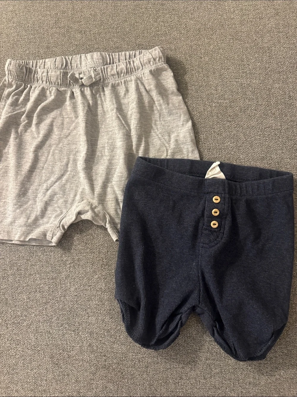 5/$15- Kids Soft Elastic Waist Shorts - Gray and Navy
